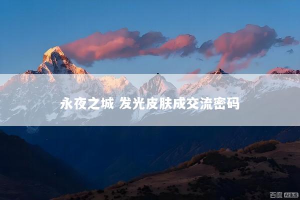 永夜之城 发光皮肤成交流密码